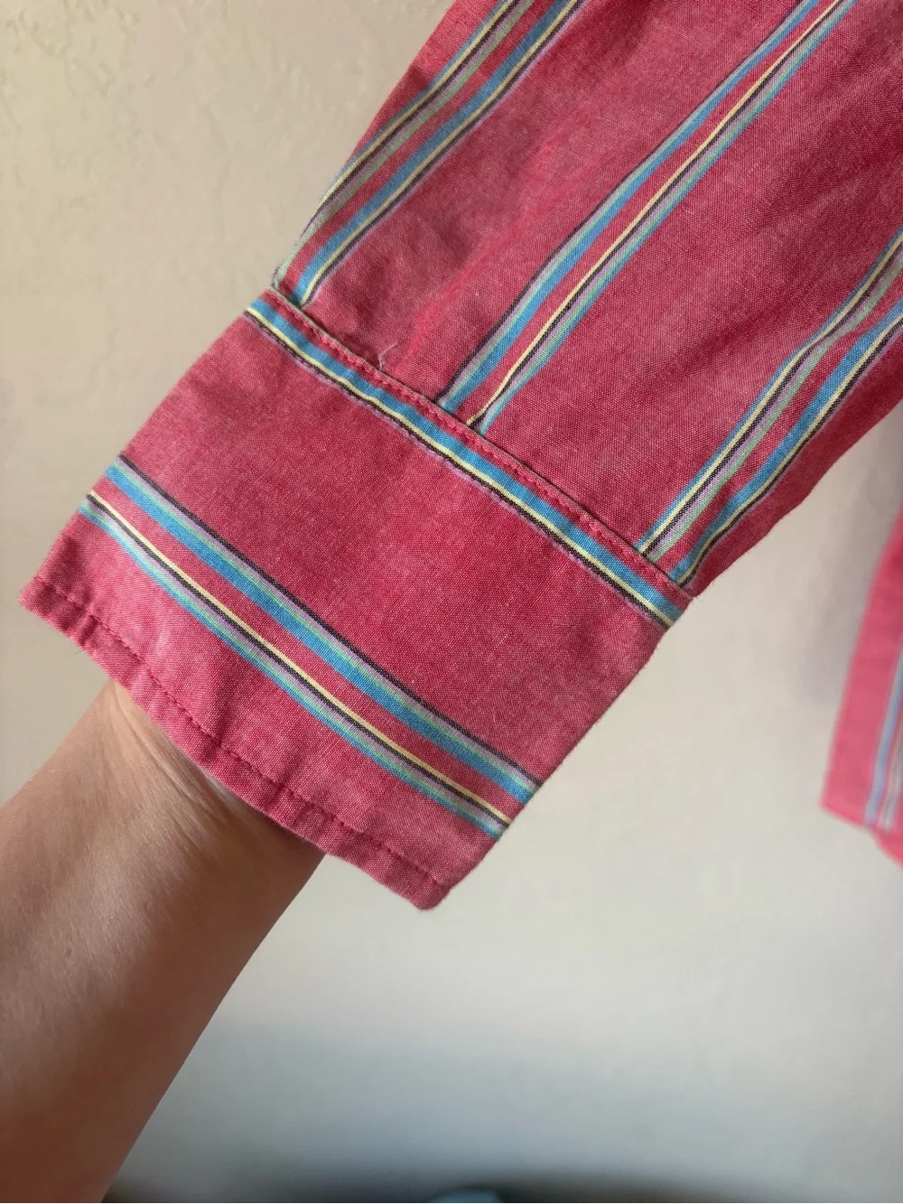 Wrangler Red Striped Casual Button Down Shirt